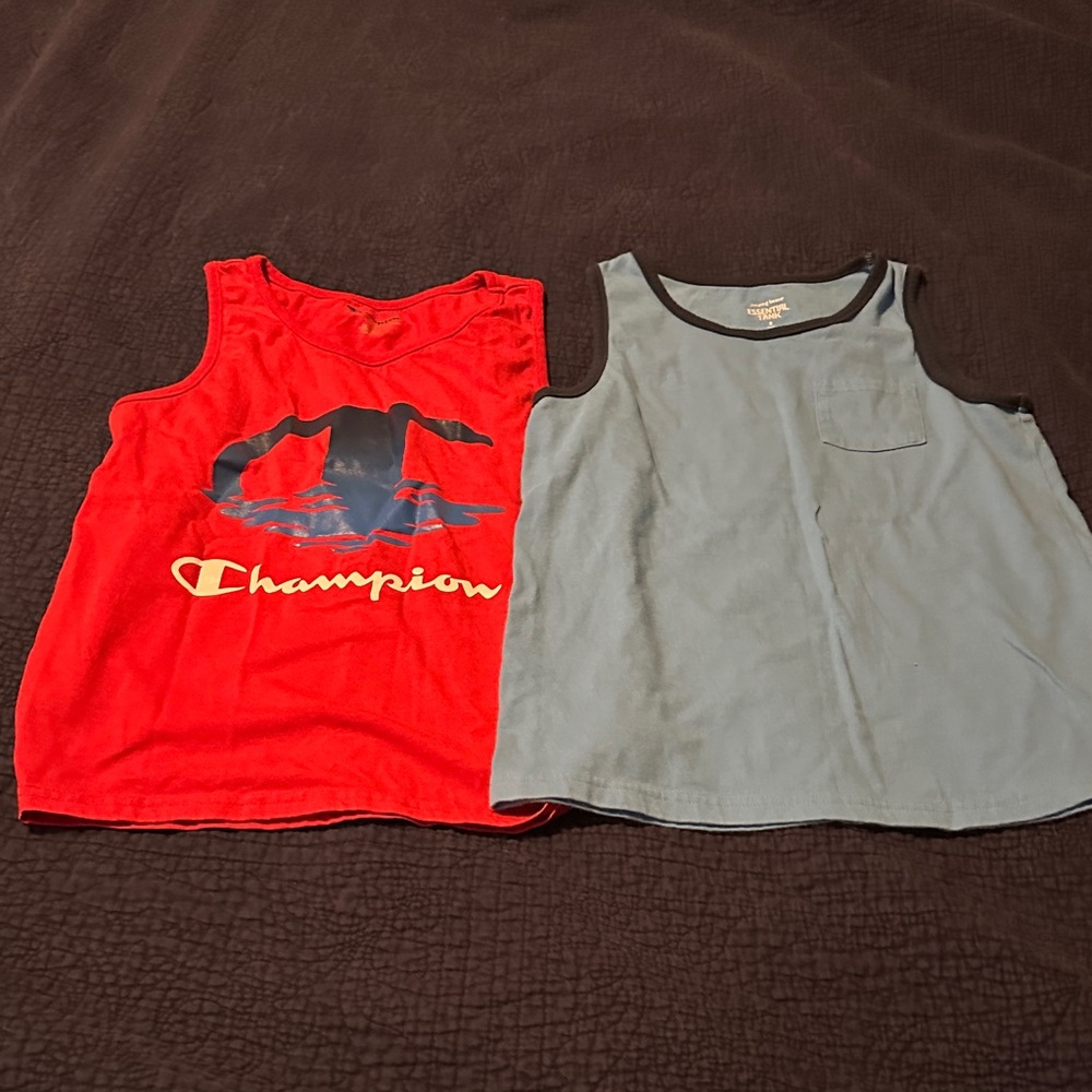 Champion Red Tank Top with Navy Graphic for Kids